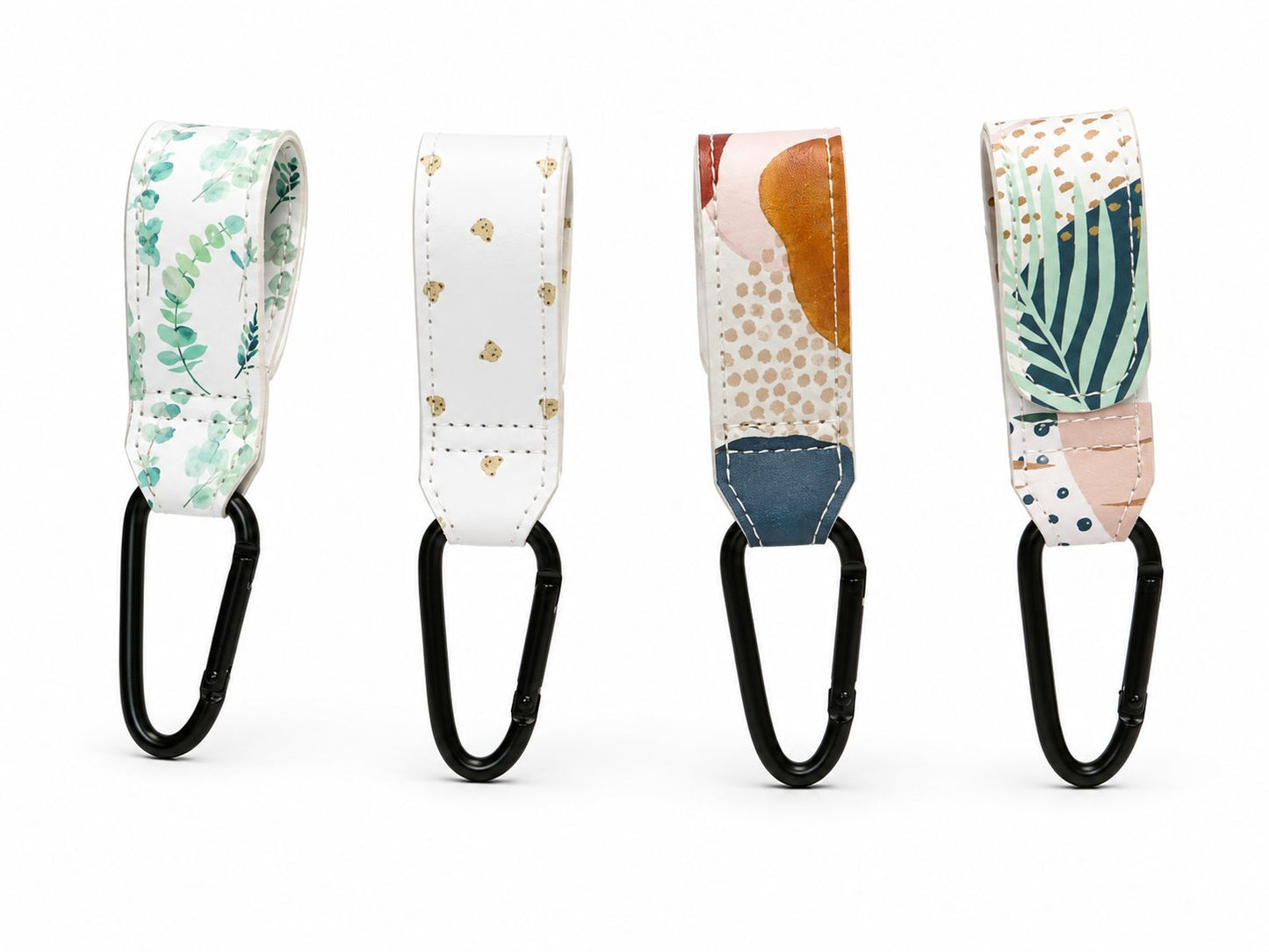 Patterned Stroller Hooks (Set of 4) — Hands-Free Bag Carriers
